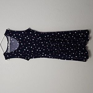 Lularoe 2X Navy Blue Red and White Floral Nicki Dress NWOT